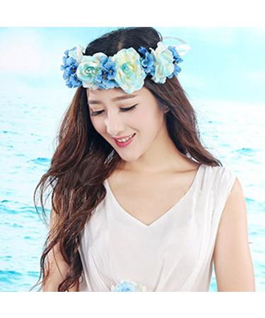 Artificial Hair Bands - Blue Simulation Rose Headband for Party & Wedding Accessories (1 Piece) - Buy Online on SooperMarket.com