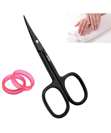 Nail Scissors Curved Blade Nail Maintenance Toenail Fingernail Beauty Cuticle Scissors Ergonomic Design for Men Women Pedicure 4 inch Black