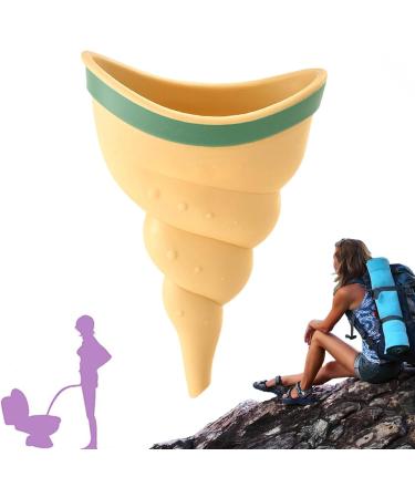 Female Urination Device - 1/2 Female Urinal Reusable Women Pee Funnel Portable Conch Ladies Standing Urinal Soft Conch Type Women Standing up to Pee Funnel Camping Hygiene Sanitation Products yellow - Buy Online on SooperMarket.com