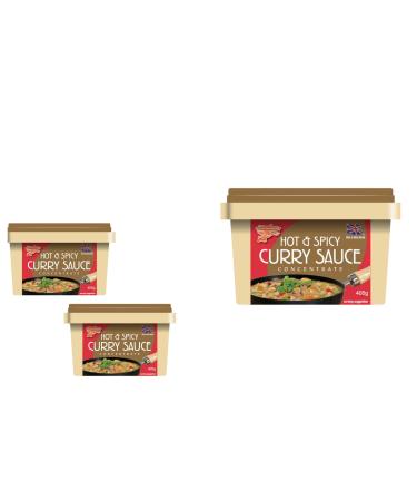 Goldfish Hot & Spicy Curry Sauce Concentrate 405g (Pack of 3) - Authentic Flavor for Homemade Curry Dishes | Traditional Spices | Fiery Flavor