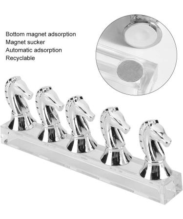 Glomora Nail Stand Horse Head Nail Tip Practice Rack Magnet Adsorption False Nail Display Support Holders for False Nail Tip Manicure Tool Home and Salon Use (Silver) - Buy Online on SooperMarket.com