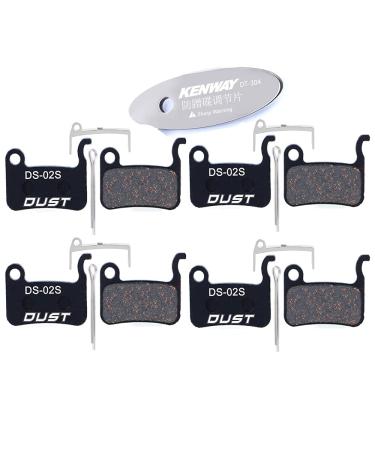 CYCEARTH 4 Pairs Bike Bicycle Disc Brake Pads for Shimano XTR M965 M966 M975, Saint M800, XT M765 M775 M776, SLX M665, LX M585 T665, Hone M601, Deore M535 M595 M596(Semi-Metallic/Sintered Metal)