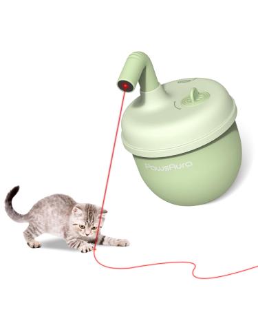 NWK Cat Laser Toy Rechargeable Cat Laser Pointer with 360 Irregular Rotation and Tumbler Design Fast & Slow Mode Available Automatic Cat Toy with Catnip for Indoor Cat (Green) S Green