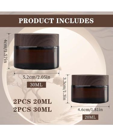 Buy Tuakimce 4-Pack 20ml/30ml Glass Cream Can Set - Clear & Amber with Lids for Lotion Cream Cosmetics | International Shipping Available - Buy Online on SooperMarket.com
