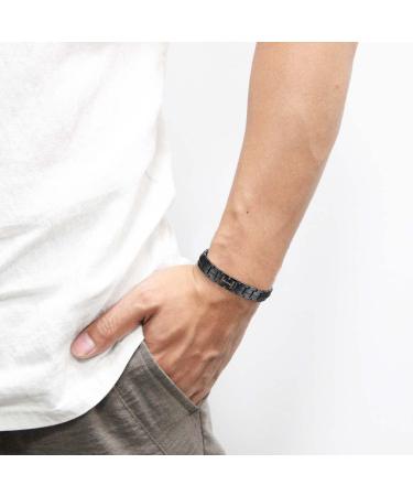 MagEnergy Pure Titanium Bracelet for Men - 4 Elements, 591pcs Minerals - Magnetic Bracelet for Anniversary, Christmas, Valentine's Day - Black - Buy Online on SooperMarket.com