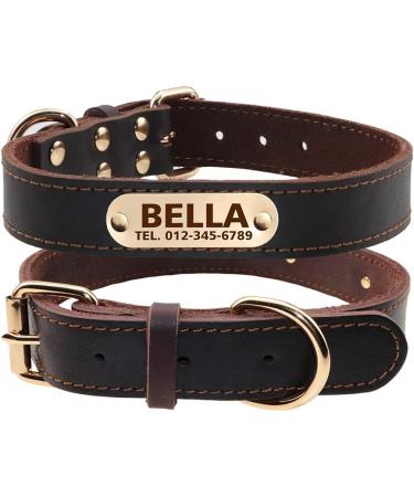Tagme Personalized Leather Dog Collar - Engraved Name & Phone Number for Small Dogs - 1 Pack (Brown) - Buy Online on SooperMarket.com