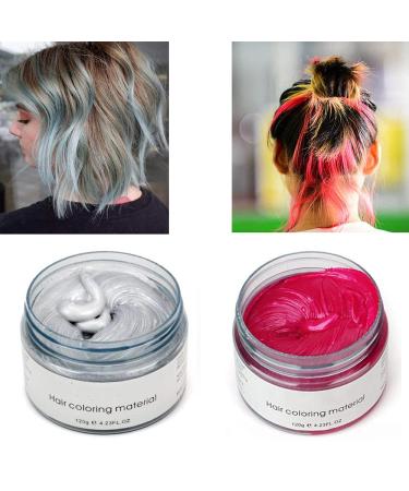 6 Colors Hair Color Wax - Temporary Styling for Parties Cosplay & Halloween | Sliver Blue Purple Gold Green Pink Red - Buy Online on SooperMarket.com