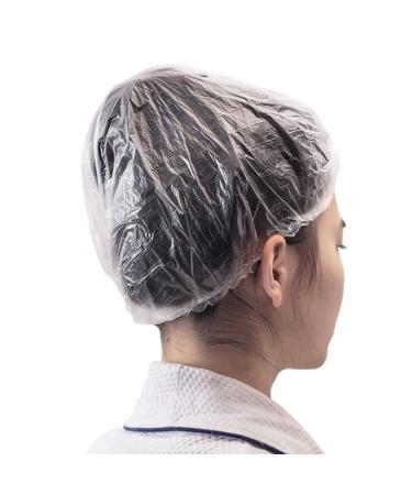 200 PCS Disposable Clear Shower Caps - Elastic Plastic Caps for Hair Treatment, Home, Hotel, Salon - Buy Online on SooperMarket.com