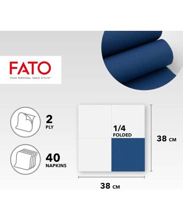 Buy FATO Night Blue Disposable Napkins - Soft & Gentle 40-Pack | 2-Layer FSC Certified 38x38 cm - Buy Online on SooperMarket.com