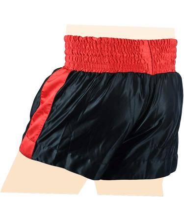 MRX Men's Boxing Shorts - Black/Red, Large | Training & Fighting Muay Thai MMA BJJ Kickboxing Trunks - Buy Online on SooperMarket.com