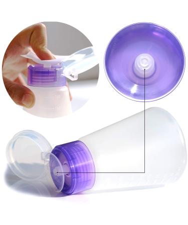 2 Pack Acetone Lockable Alcohol Pump Dispensers 180ml - Easy One-Touch Dispensing for Nail Polish, Makeup Remover, Toner - Empty Bottles - Buy Online on SooperMarket.com