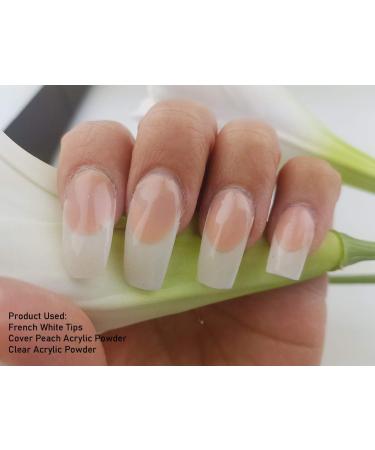 Acrylic Nail French Manicure Kit Nail Acrylic Powder Collection Set of 3 Colors -Pink Clear white Powder Builder Professional Acrylic Nail System (Peach Clear White) - Buy Online on SooperMarket.com
