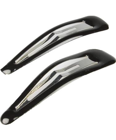 Large Hair Snap Clips Bendies Sleepies 2 Pack 7Cm Ladies Girls Hair Clips Clips Black