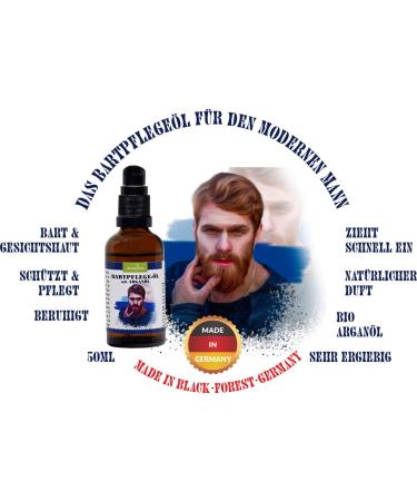 Premium Beard Care Oil with Argan Oil - Cedarwood & OakTree Fragrance | 50ml for Beard & Facial Skin - Buy Online on SooperMarket.com