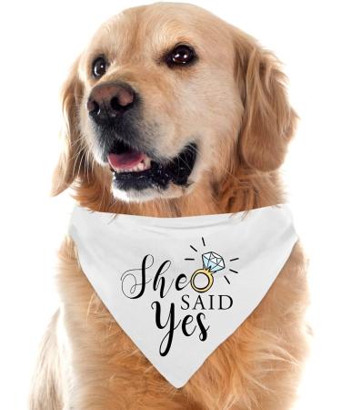 Dog Wedding Bandana Set for Engagement Photos - Pet Scarf Accessories for Dog Lovers - Bridal Shower Gift - Buy Online on SooperMarket.com