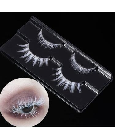 Buy White False Eyelashes - Colorful Cosplay Makeup & Natural Extensions for Halloween & Masquerade Parties | International Shipping - Buy Online on SooperMarket.com