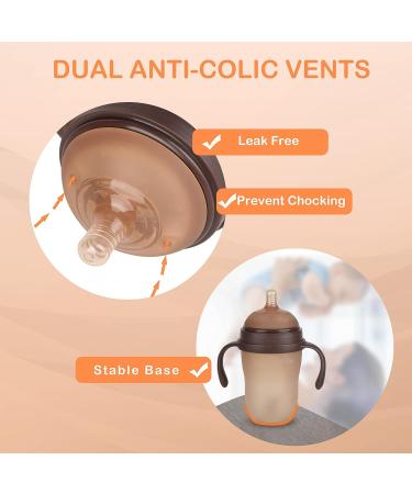 Silicone Nipple Breastfeeding Baby Bottle - Anti Colic 8oz Slow Flow Bottle for Newborns - Soft Silicone, BPA Free - Buy Online on SooperMarket.com