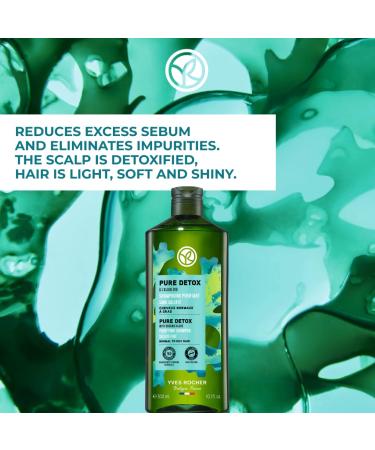 Yves Rocher Pure Detox Organic Algae Shampoo - Sulfate Free for Normal & Oily Hair | 300 ml - Buy Online on SooperMarket.com