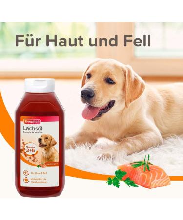 Beaphar Salmon Oil for Dogs & Cats - Boost Energy & Vitality | Omega 3 & 6 for Heart Skin & Fur - 940ml BARF Nutrition - Buy Online on SooperMarket.com