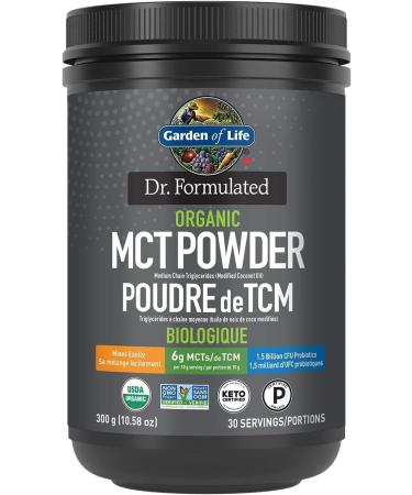 Garden of Life Dr. Formulated Organic MCT powder 0.373 Gram Unflavored. Sustainably Grown Coconuts and no palm oil. Certified Organic Non-GMO Verified Vegan Certified Gluten Free Certified Keto Certified and Paleo Certified.