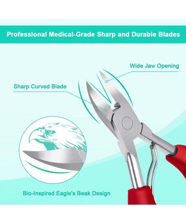 URAQT Precision Toenail Clippers - Heavy Duty Stainless Steel Cutter for Thick Nails with Protective Cover - Buy Online on SooperMarket.com