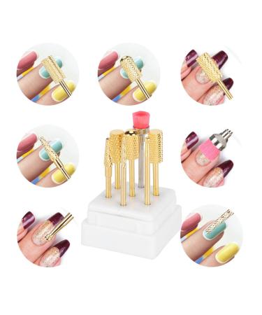 Nail Drill Kit - 7pcs Professional Manicure & Pedicure Drill Bit Set for Acrylic & Gel Nails - Perfect Accessories for Sanding & Grinding - Buy Online on SooperMarket.com