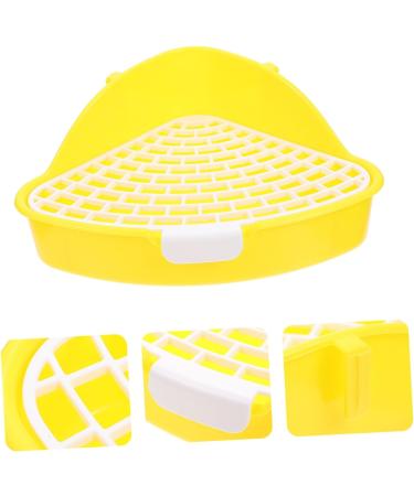 BELLIFFY Box Rabbit Toilet Ferret Litter Sand Bath for Hamsters Dwarf Hamster Toilet Bunny Potty Rat Plastic 25X19X10CM Yellow - Buy Online on SooperMarket.com