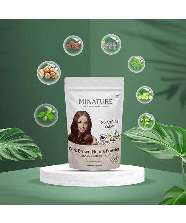 Miniature Dark Brown Henna Powder 227g | Enriched with Brahmi, Haritaki, Amla, Neem, and Indigo | Natural Hair Color | No Preservatives - Buy Online on SooperMarket.com