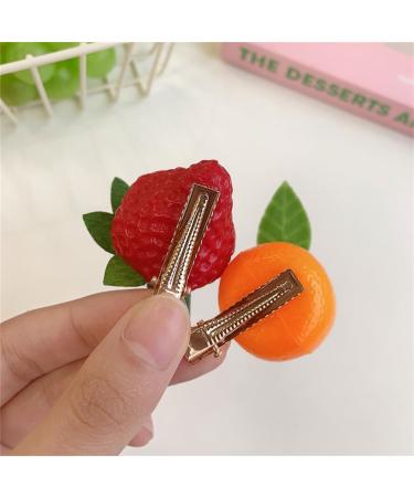JSGHGDF Simulation Fruit Hairclip Set of 10 for Girl Carnivals Party Hair Pin Girl Women Cute Hair Clip Kids Dress Up Barrettes Strawberry - Buy Online on SooperMarket.com