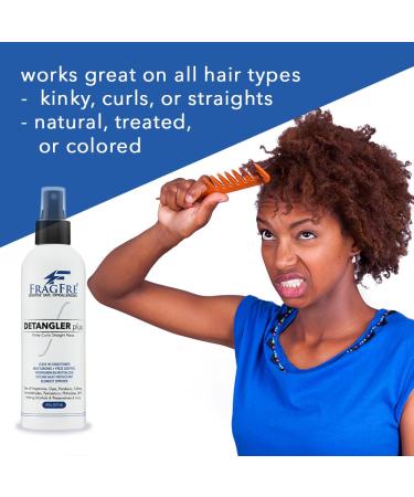 Detangler plus Styling Hair Spray 8 oz - Heat Protectant and Blowout Spray - Leave in Conditioner for Sensitive Skin - Fragrance Free Hypoallergenic Unscented - Anti Frizz Vegan Cruelty Free 8 Fl Oz (Pack of 1) - Buy Online on SooperMarket.com