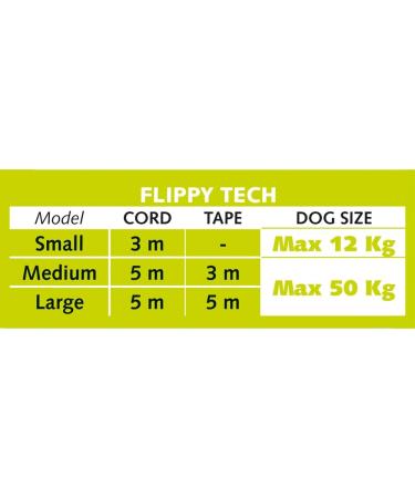 Ferplast Flippy Tech Dog Leash - Extendable 5m Roller Leash for Large Dogs up to 50kg - Durable Black with Locking Button - Buy Online on SooperMarket.com