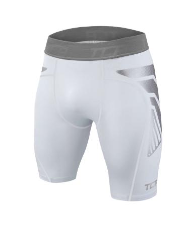TCA Men's and Boys' CarbonForce Pro Thermal Compression Underwear Shorts White L