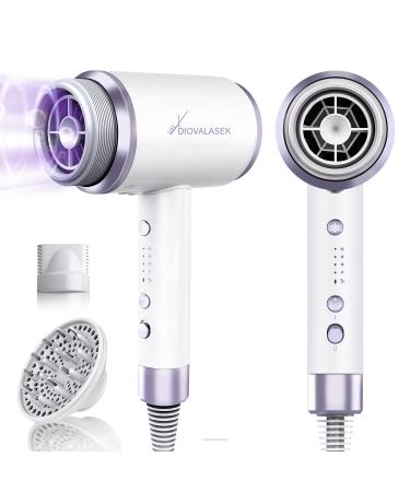 Ionic Hair Dryer Professional Salon Negative Ions Blow Dryer Powerful 1600W for Fast Drying Damage Free Hair with Constant Temperature Low Noise Suitable for Home and Travel