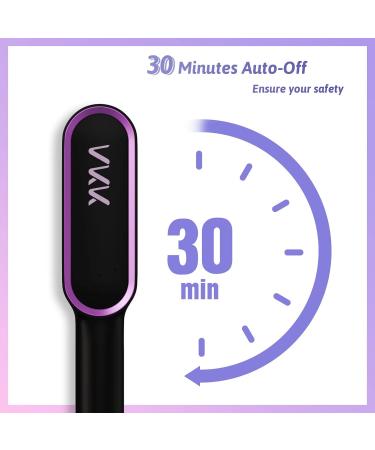 VKK Hair Straightener Brush - Fast Heating Smoothing Brush with 5 Temp Settings & Scalding Protection | Professional Hair Styling Tool - Black - Buy Online on SooperMarket.com