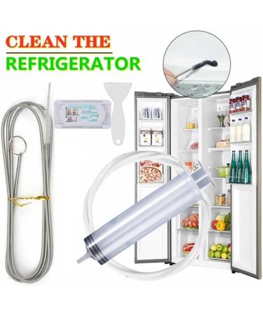 Refrigerator Drain Clean Brush Wash Brush Suction Syringe Hose Fridge Cleaner Dredge Tool Stick Drain Kit 1.5m Fridge Hole White 6pcs - Buy Online on SooperMarket.com