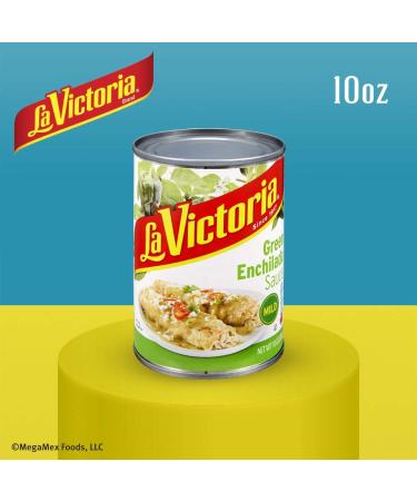 La Victoria Green Enchilada Sauce Mild 10oz Cans - Pack of 12 | Authentic Mexican Flavor - Buy Online on SooperMarket.com
