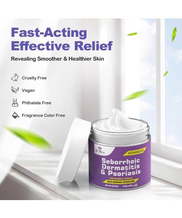 Dr. DERM Seborrheic Dermatitis Cream - Psoriasis Scalp Treatment for Folliculitis, Dry Scalp & Dandruff - Anti-Itch & Soothing Relief - 3.4 Fl Oz - Buy Online on SooperMarket.com