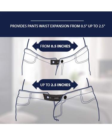 COEAYO 4PCS Elastic Waistband Extenders - Adjustable Button Extenders for Jeans | Black Waistband Expanders for Men and Women - Buy Online on SooperMarket.com