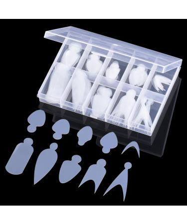 BNG 120 Pcs French Nail Forms Sticker Duet System Silicone Nail Forma Pads 10 * 12 Stickers Soft Reusable Stencil Dual Form Extension for French Manicure