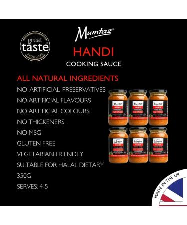 Mumtaz HANDI Indian Curry Cooking Sauce - Pack of 6 x 350g - Restaurant Quality At Home - Serves 4-5 - Buy Online on SooperMarket.com