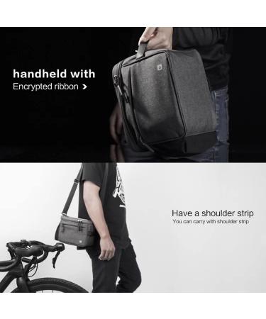 Rhinowalk Waterproof Bike Handlebar Bag - Grey | Front Bicycle Pack with Touch Screen Phone Holder and Shoulder Strap - Buy Online on SooperMarket.com