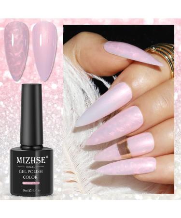 MIZHSE Pink Shimmer Pearl Gel Nail Polish with Shell Thread - 10 x 1 Soak Off UV LED - Y007 - Buy Online on SooperMarket.com