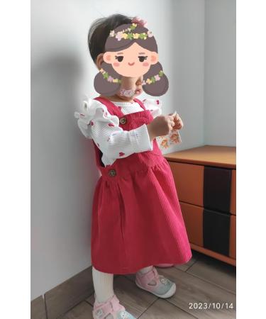 MoccyBabeLee Newborn Baby Girl Clothes Set | Long Sleeve Flower Bodysuit Romper + Corduroy Overall Dress | Infant Outfits 3-6 Months - Buy Online on SooperMarket.com