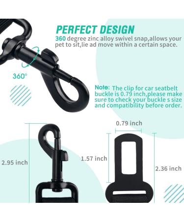 COOYOO Retractable Dog Seat Belt Set - Adjustable, Heavy Duty & Durable Safety Harness for Dogs - Buy Online on SooperMarket.com