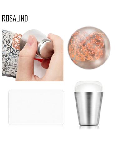 Clear Nail Stamp Heads & Scrapers Set - Soft Silicone DIY Nail Art Kit (Silver) for International Shipping - Buy Online on SooperMarket.com