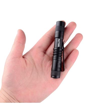HATORI LED Mini Flashlight, Bright Small Handheld Pocket Flashlights Tactical High Lumens Pen Light for Camping, Outdoor, Emergency, 1 Pack(3.55Inch)