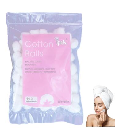 Cotton Balls White Cotton Balls for Baby - Multipurpose Makeup Remover Absorbent for Makeup Remover Skin Cleaner Makeup Cleaning Household 1. About 100 Grains (About 0.5 Grams)