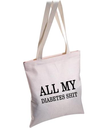 Diabetic Tote Bag - Funny Diabetic Gifts for Emergency Patients | Canvas Shoulder Bag for Diabetic Supplies - Buy Online on SooperMarket.com