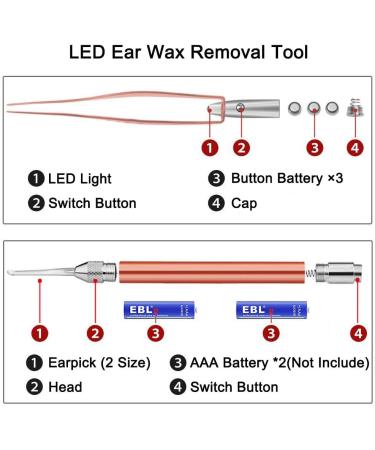 6 Pack Ear Wax Removal Tool with Light -Earwax Removal Kit Ear Cleaner Ear Pick (4 Pack) - Buy Online on SooperMarket.com