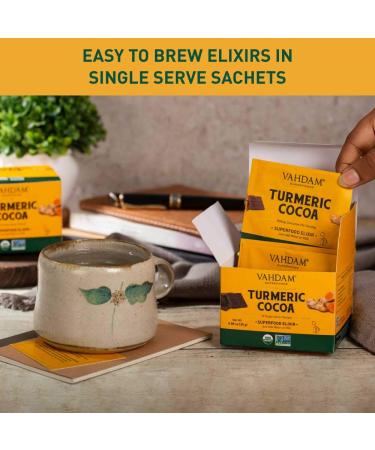 Organic Turmeric + Cocoa Instant Elixir Mix | Stress Relief Superfood | 10 Servings | Low Calorie & Preservative-Free - Buy Online on SooperMarket.com